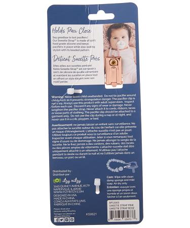 Itzy Ritzy Silicone Pacifier Clip - Pink & Rose Gold, 100% Silicone Strap with Clip for Pacifiers, Teethers, and Toys - Buy Online on SooperMarket.com