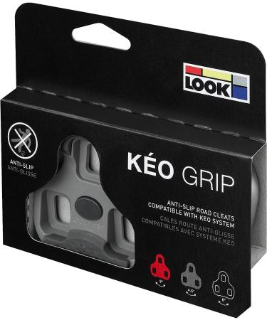 LOOK KEO Grip Cycling Cleats w/ Memory Positioner - Anti-Slip TPU Surface - Gray Color - 4.5 Angular Freedom - Buy Online on SooperMarket.com