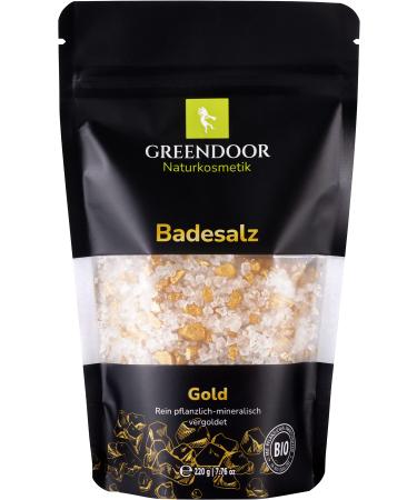 Greenendoor bathing salt gold 220g vegan glittering shimmering purely natural mineral and herbal base natural cosmetics bathing additive wellness women gifts nature mineral bathroom