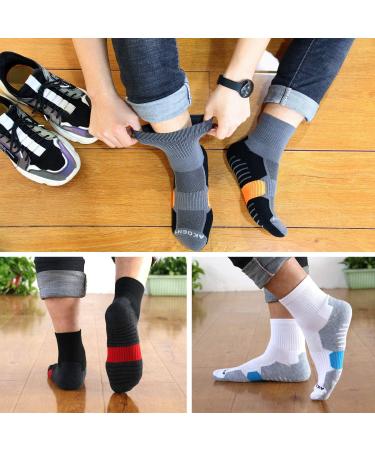 AKOENY Men's Ankle Athletic Running Quarter Socks (6-Pack) Black - Size 9-12 - Buy Online on SooperMarket.com