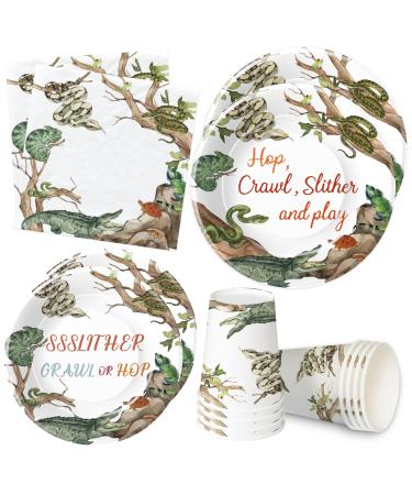 HIPVVILD Reptile Lizard Snake Party Plate And Napkins Set