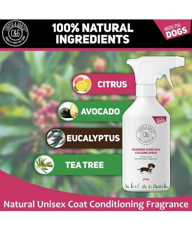 Detangling Dog Perfume Spray 250ml | Leaves Dog Coat Detangled and Super Shiny | A Great Long Lasting Dogs Hypoallergenic Grooming Cologne | Citrus Eucalyptus Lemongrass Essential Oils Scents - Buy Online on SooperMarket.com