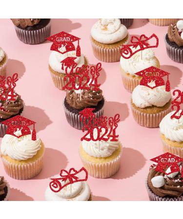 Rsstarxi 36 Pack Class of 2024 Graduation Cupcake Toppers 2024 Graduation Food Appetizer Picks 2024 Grad Cap Done Diploma Cupcake Picks for 2024 Graduation Theme Party Cake Decorations Red - Buy Online on SooperMarket.com