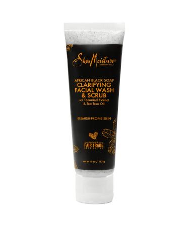 SheaMoisture Clarifying Facial Wash & Scrub African Black Soap  4 oz (113 g)