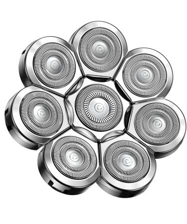 Lovcoyo Shaver Heads Replacement 8D Blade Replacement Heads Universal Replacement Blade Head Shaver for Men Silver 56.0 grams