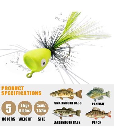 12pcs Colorful Fly Fishing Poppers for Bass, Trout, Salmon - Freshwater Topwater Lures with Hooks - White Assortment - Buy Online on SooperMarket.com