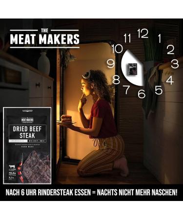 Peppered Beef Jerky Steak 200g - High Protein Dried Meat Snack | The Meat Makers - Buy Online on SooperMarket.com
