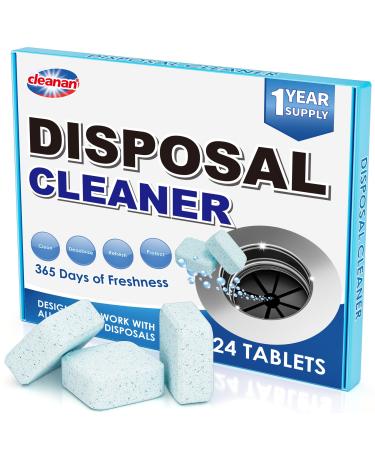 Foaming Garbage Disposal Cleaner and Deodorizer Tablets-24 Pack Food Disposal Cleaner Quickly Eliminates Odors XL Powerful Foaming Action Refreshing Lemon Scent Natural Ingredients 1 Year Supply