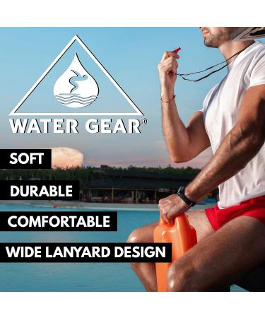 Water Gear Pull-Away Lanyard | Strong & Durable for Keys and Whistles | Water Lifeguards' Essential Accessory | Black Red - Buy Online on SooperMarket.com
