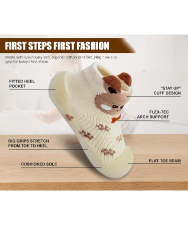 Dookeh Baby Shoes | Non Slip Soft Sole Sneakers for Boys & Girls | 6-9 Months | Brown - Buy Online on SooperMarket.com