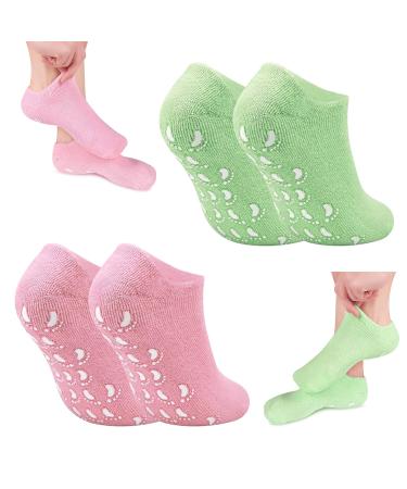 2 pairs of moisturizing gel socks - care for cracked and dry feet - anti -slip design - ladies spa foot care set reusable cornea sock footlock socks