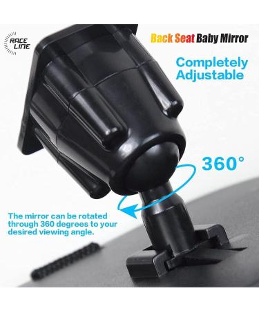 Almineez Large Shatterproof Baby Mirror - Wide Rear View & Fully Adjustable Tilt - Anti-Wobble Straps for Car Back Seat Safety - Buy Online on SooperMarket.com