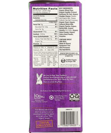 Annie's Organic Cheddar Bunnies Baked Snack Crackers - 12 ct, 1 Ounce (Pack of 12) - Buy Online on SooperMarket.com
