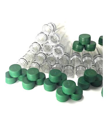 Flocoro 30 pieces Petlings empty pet preform petling with lid green for geocaching accessories waterproof petling clear preform bottle blank