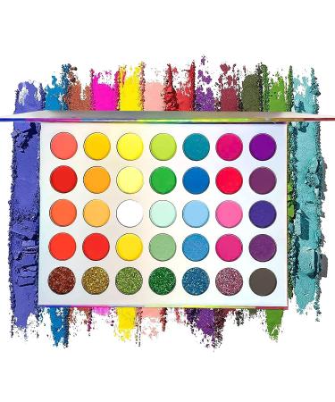 Jutoe 35-Color High Pigmented Eyeshadow Palette - Matte, Shimmer, Glitter | Long Lasting, Waterproof Eye Makeup (Style 2) - Buy Online on SooperMarket.com