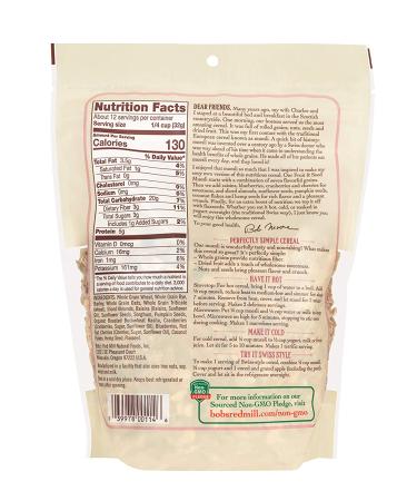 Bob's Red Mill Fruit & Seed Muesli 14oz - Nutritious Breakfast Blend - Buy Online on SooperMarket.com