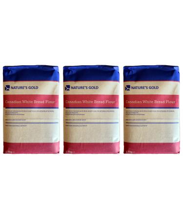 Nature's Gold 100% Very Strong Canadian White Bread Flour 1.5kg (Pack of 3)