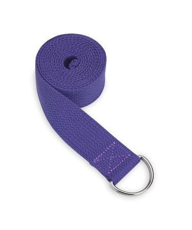 Gaiam Yoga Strap Premium Athletic Stretch Band with Adjustable Metal D-Ring Buckle Loop | Exercise & Fitness Stretching for Yoga, Pilates, Physical Therapy, Dance, Gym Workouts 6ft Purple