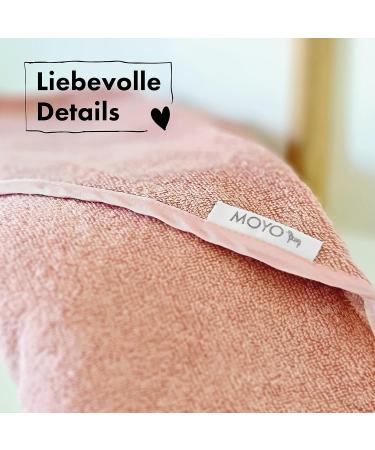 Moyo Hooded Towel with Ears in Ros | 75x75cm Baby Bathing Poncho | 100% Frote Cotton Washable Hooded Towel for Toddlers & Babies - Buy Online on SooperMarket.com