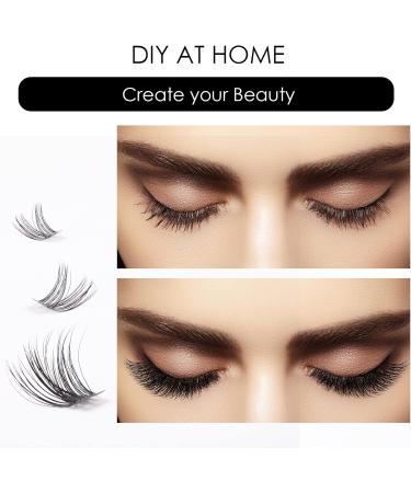 144PCS 3D False Eyelashes D Curl Natural Look Individual Cluster Lashes - Reusable Fluffy Soft DIY Extensions Mix 10-16MM - Buy Online on SooperMarket.com