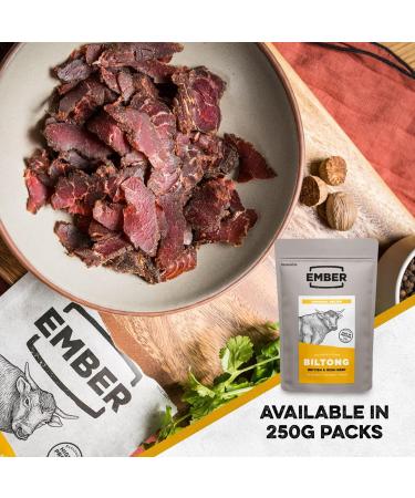 Ember Snacks Biltong Beef Jerky - 10 x 25g Variety | Low-Calorie Low-Fat On-the-Go Snack Made from British & Irish Beef - Buy Online on SooperMarket.com