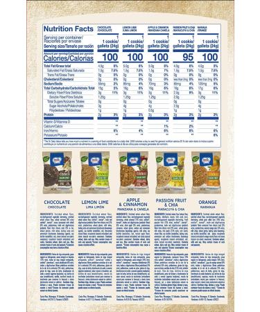 Nutrisnacks Sugar Free Cookies Variety Pack - 24 Units, 5 Natural Flavors, Sweetened with Stevia, Whole Grain Cereals, Dietary Fiber & Prebiotics - 0g Sugar - Buy Online on SooperMarket.com