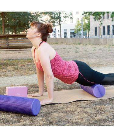 Navaris Pilates Foam Roller 45cm - Violet Fascia Roll for Back Fitness & Massage - Ideal for Yoga & Pilates - Buy Online on SooperMarket.com