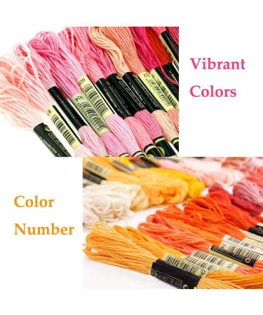 150 Skeins Embroidery Floss Friendship Bracelet String - Multi-Color Cross Stitch Thread with Color Numbers - 6 Strand Floss - Buy Online on SooperMarket.com