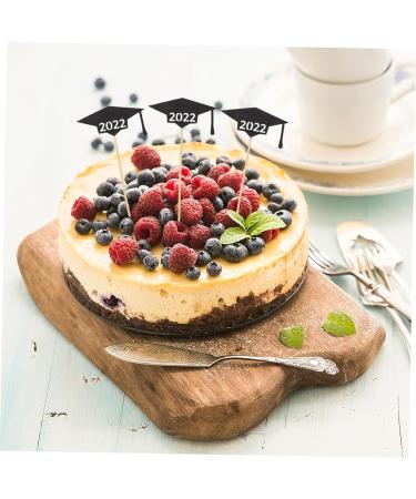 Vaguelly 30pcs 2022 2022 Cake Inserts Cake Ornament Cupcake Topper Capacillos Para Cupcake Graduation Cap Decorations Mini Paper Cups Graduation Cake Decor Baking Paper Bamboo Stick - Buy Online on SooperMarket.com