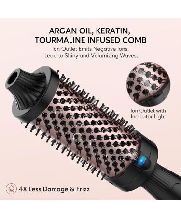 Terviiix 45mm Hot Brush | Ceramic Thermal Tourmaline Ionic Curling Wand with Digital Display | 5 Temperatures Dual Voltage | Black - Buy Online on SooperMarket.com