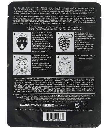 Glamglow Bubblesheet Oxygenating Deep Cleanse Mask 3 Pack Pre-Party Prep for Glowing Skin Purification & Makeup Removal | International Shipping - Buy Online on SooperMarket.com