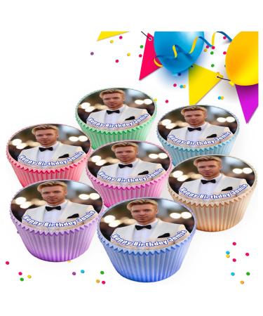 30 X YOUR OWN PERSONALISED PHOTO OR LOGO EDIBLE ICING CUPCAKE TOPPERS DECORATIONS