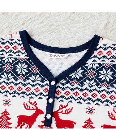 PatPat Family Christmas PJs Matching Set - Reindeer & Snowflake Patterned Sleepwear for Couples & Kids, Women's Blue/White - Buy Online on SooperMarket.com