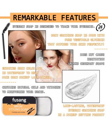2Pcs Eyebrow Soap Kit 4D Eyebrow Wax Gel Long Lasting Brows Styling Soap Transparent Eyebrow Shaping Gel Waterproof Eyebrow Styling Pomade - Buy Online on SooperMarket.com