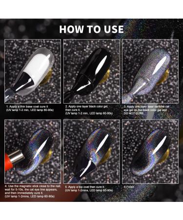 Cat Eye Gel Nail Polish | Galaxy Chameleon Magnetic Pink Holographic Glitter Gel | Soak Off UV LED | DIY Manicure Art for Salon and Home | RARJSM RAR254 - 7.5ML - Buy Online on SooperMarket.com