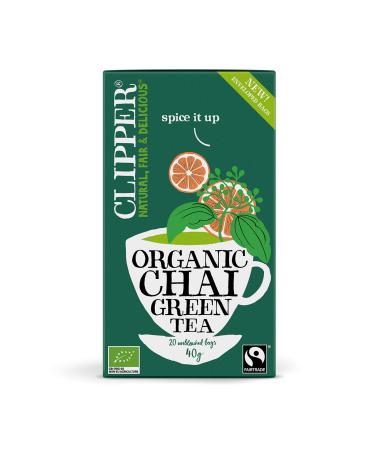 Green CHAI Tea with Cinnamon and CARDAMON FAIR Trade BIO 40 g (20 x 2 g) - CLIPPER