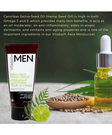 Vitabath Men's Reviving Face Cream - Hydrating Skincare for Dry Skin Reduces Wrinkles & Fine Lines - Lime & Cedarleaf - 6 fl oz - Buy Online on SooperMarket.com