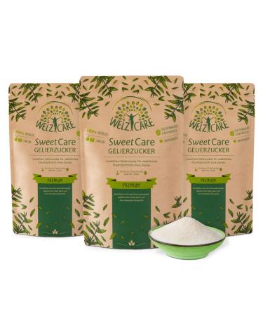 Sweetcare Premium instead of gelling sugar - 100% vegan - no calories - low carb - with erythritol and stevia - made in Germany - 200g (3 Series Pack) 200 g (3 Pack)