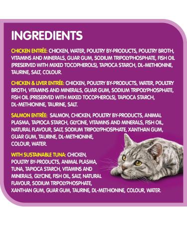 WHISKAS Perfect Portions Wet Cat Food Pat and Cuts in Gravy - Chicken - Chicken & Liver - Tuna - Salmon - 75g (24 Pack) - Buy Online on SooperMarket.com