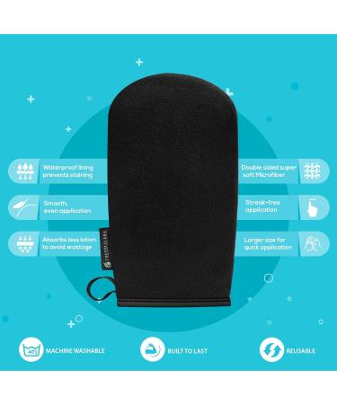 Ultimitt Double Self Tanning Applicator Mitts Set | Reusable Streak-Free Bronzing Gloves for Sunless Tan | BLACK | International Shipping Available - Buy Online on SooperMarket.com