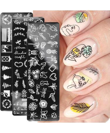 Sanwood Nail Stamps - Premium Stainless Steel Nail Art Templates for Perfect Manicures | Facial Patterns for Girls & Women - Buy Online on SooperMarket.com