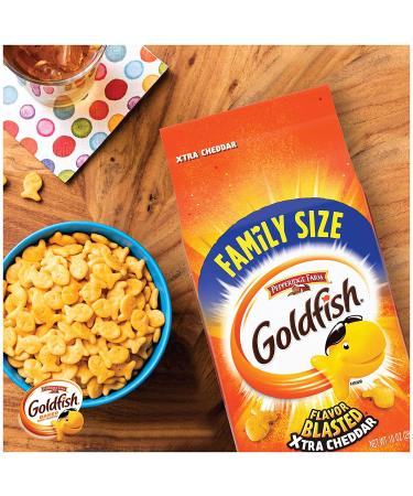 Goldfish Flavor Blasted Xtra Cheddar Crackers - Family Size 10 oz Bag | Snack Crackers - Buy Online on SooperMarket.com
