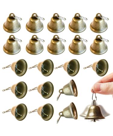 Craft Bells,20PCS Jingle Bells Brass Bells for Crafts with Spring Hooks Hanging Bells for Dog Potty Training Doorbell Wedding Decor Christmas DIY Favor,1.65 x 1.5 Inch Bronze