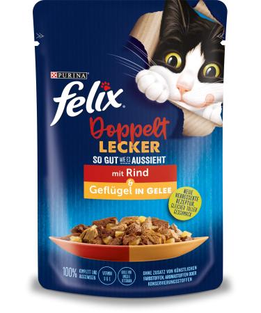 Felix Katznass food as good as it looks twice in a jelly with beef and poultry 24 x 85 gr beef & poultry 85 g (24 Pack)
