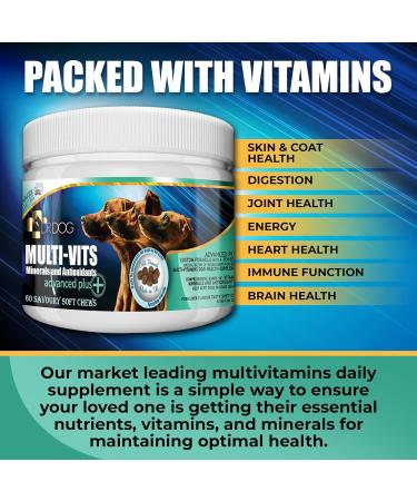 DR DOG Multivitamin for Dogs 60 Soft Chews - Essential Vitamins, Minerals & Antioxidants - Fussy Friendly & Tasty Treats - Made in UK - Buy Online on SooperMarket.com