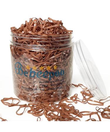 Elastic Hair Bands BEBEEPOO 2500pcs Elastics for Hair Strong Hair Elastics  Rubber Bands for Hair  Small Hair Ties  Brown