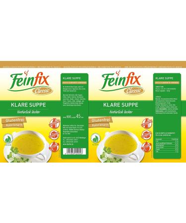 Feinfix Classic Clear Soup Powder 900g - Vegan Vegetable Broth & Spices for Flavorful Soups | 45 Liters of Gourmet Soup Mix - Buy Online on SooperMarket.com
