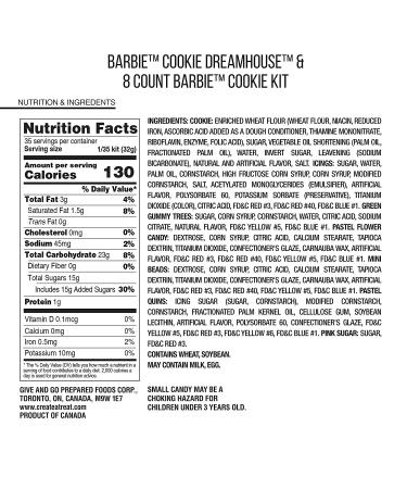 Barbie Vanilla Cookie Dreamhouse Kit - Create-A-Treat Gingerbread House Cookie & Decorating Set - 39.71 oz - Buy Online on SooperMarket.com