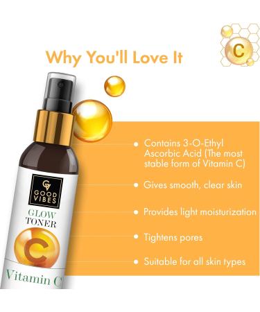 Good Vibes Vitamin C Face Toner Spray | Minimizes Pores & Hydrates | Alcohol & Sulfate-Free | Anti-Aging Facial Mist for All Skin Types | 4.06 Fl Oz (120ml - Buy Online on SooperMarket.com