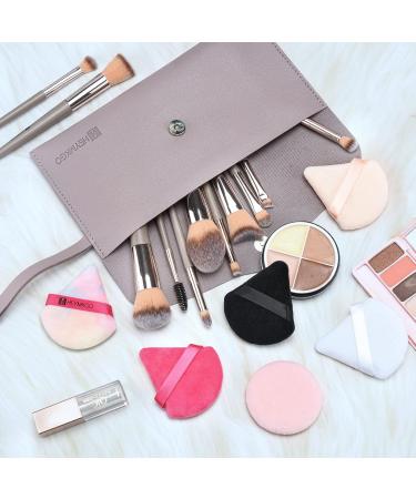 HEYMKGO Velvet Triangle Powder Puffs - 4 Pcs Dual-Use Makeup Puff Set for Setting Powder, Pressed Powder, and Under Eye Application in Black/Rose - Buy Online on SooperMarket.com